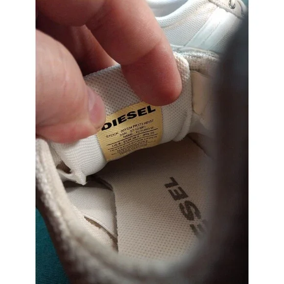 Vintage Diesel Futuro W Low top Y2K Shoes Size 8 White Suede - Picture 6 of 6
